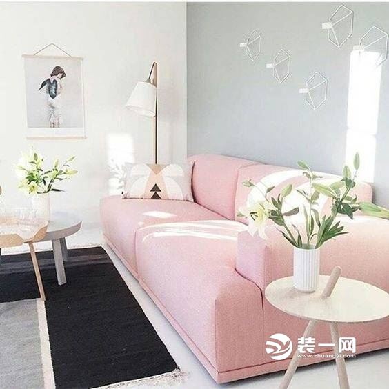 粉色北欧风格小户型装修效果图