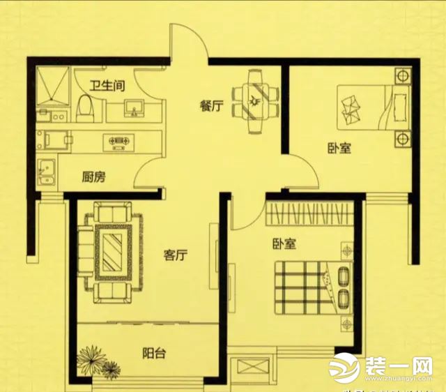 56平方户型图
