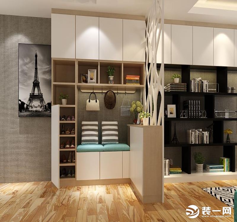 进门玄关做鞋柜效果图