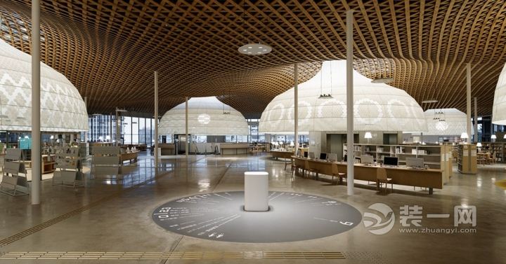 装修网力荐国外装修设计 日本图书馆装修设计效果图