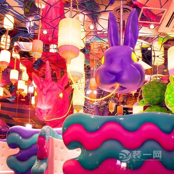 原宿风咖啡馆餐厅装修设计效果图