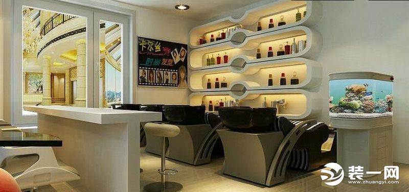 美发店洗头床效果图