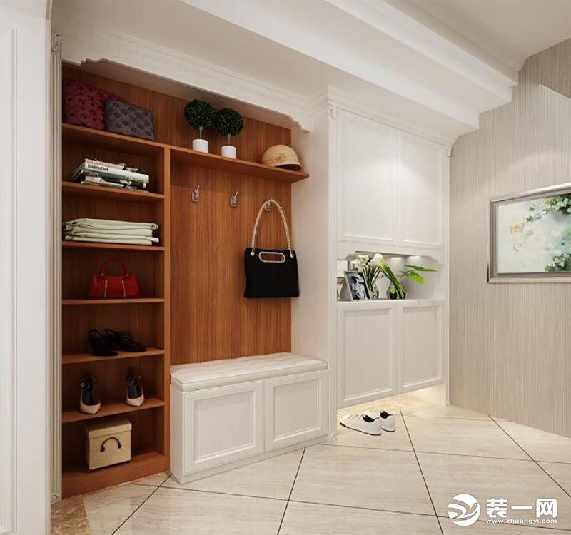 进门玄关做鞋柜效果图