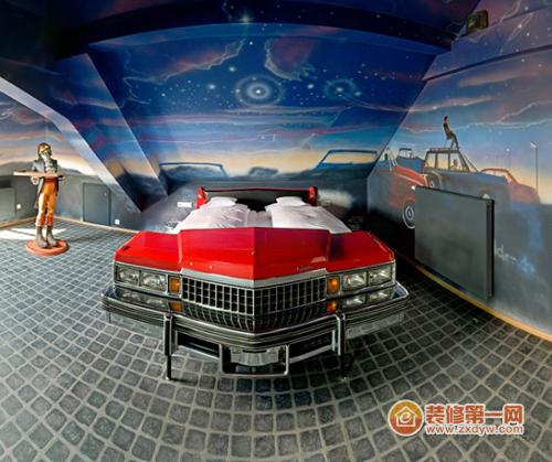 斯图加特豪华v8酒店 赛车改造而成的创意房间