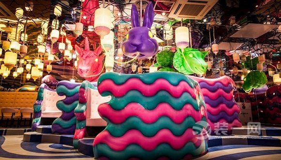 原宿风咖啡馆餐厅装修设计效果图