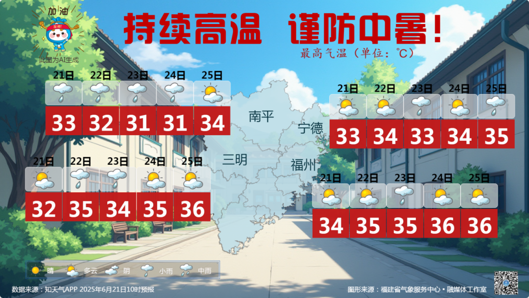 福建高温天气持续 午后多雷雨出行常备伞